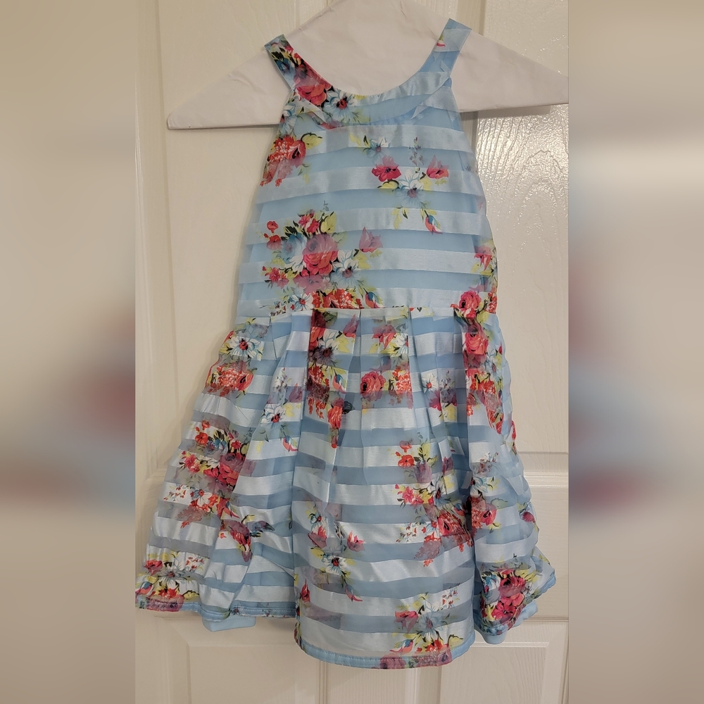 Knitworks Blue Floral Striped Dress